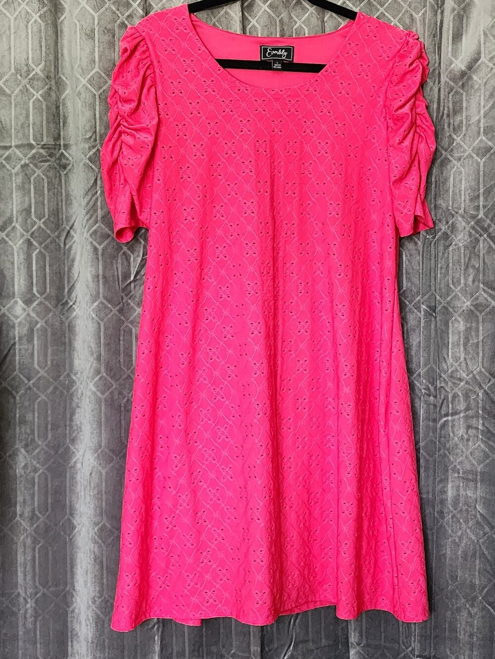 Everlily Bright Pink Eyelet Women's Dress